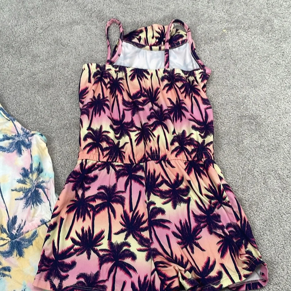 Girls Hawaiian Print Short Rompers Size Small